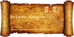Belanka Katalin névjegykártya